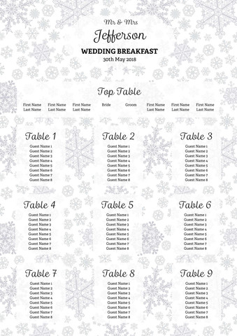Winter Winter Table Plan