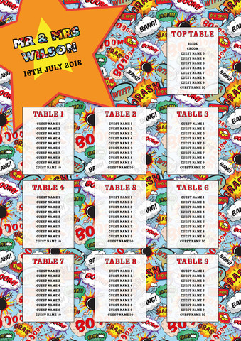 Comic Book Table Plan