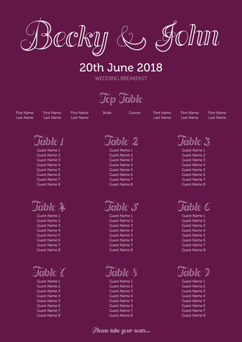 Purple Table Plan