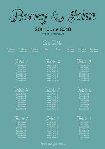Turquoise Table Plan