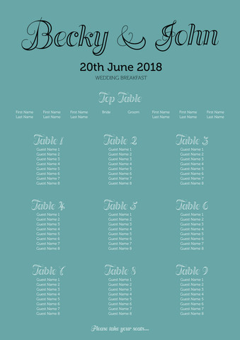 Turquoise Table Plan