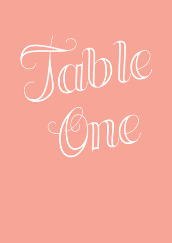 Table Number Card