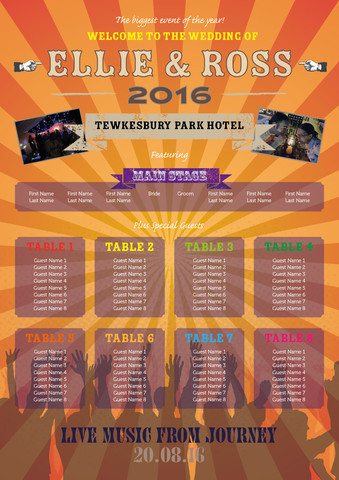 Orange Music Festival Table Plan